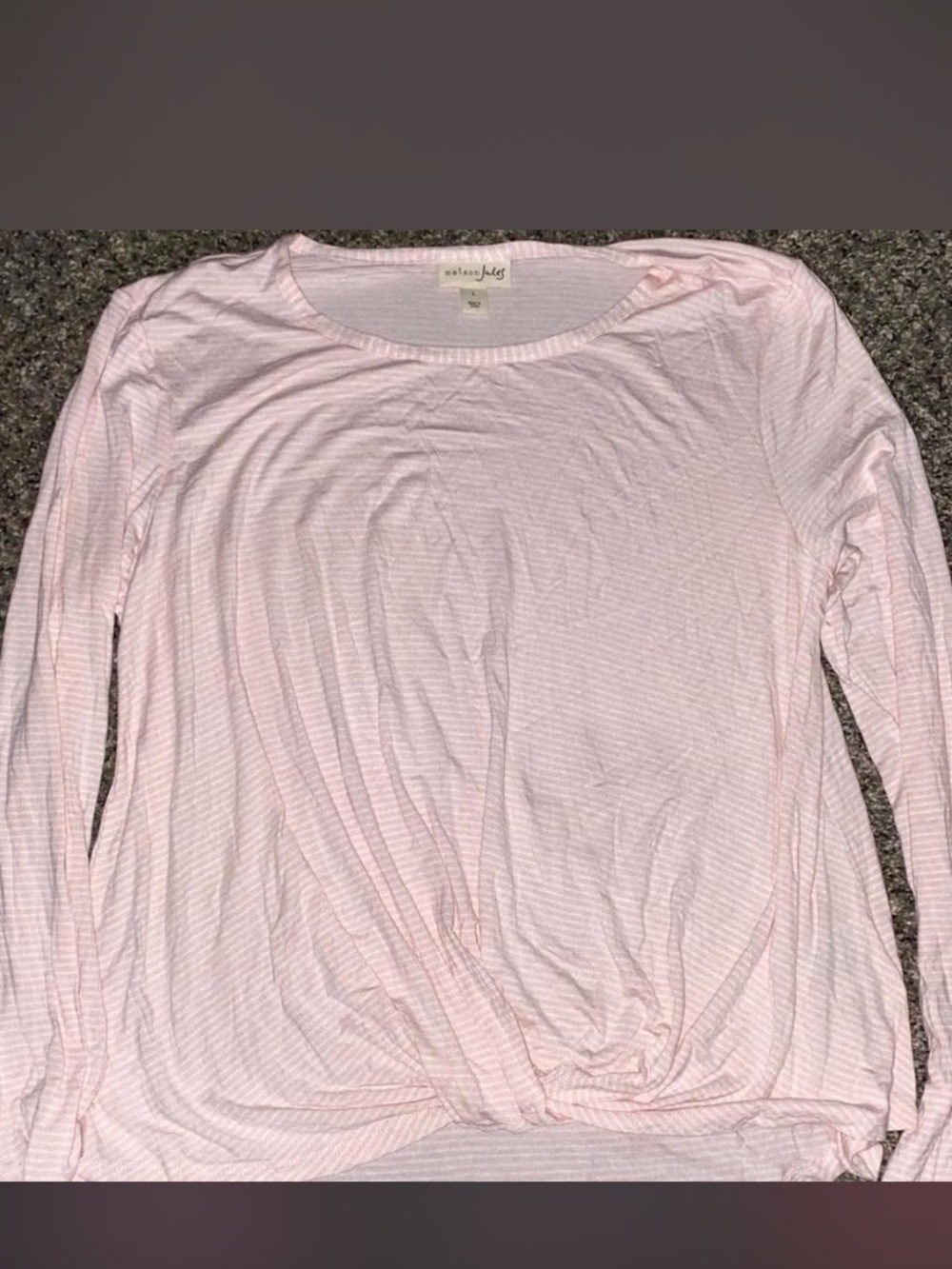 Maison jule striped pink crew neck tee